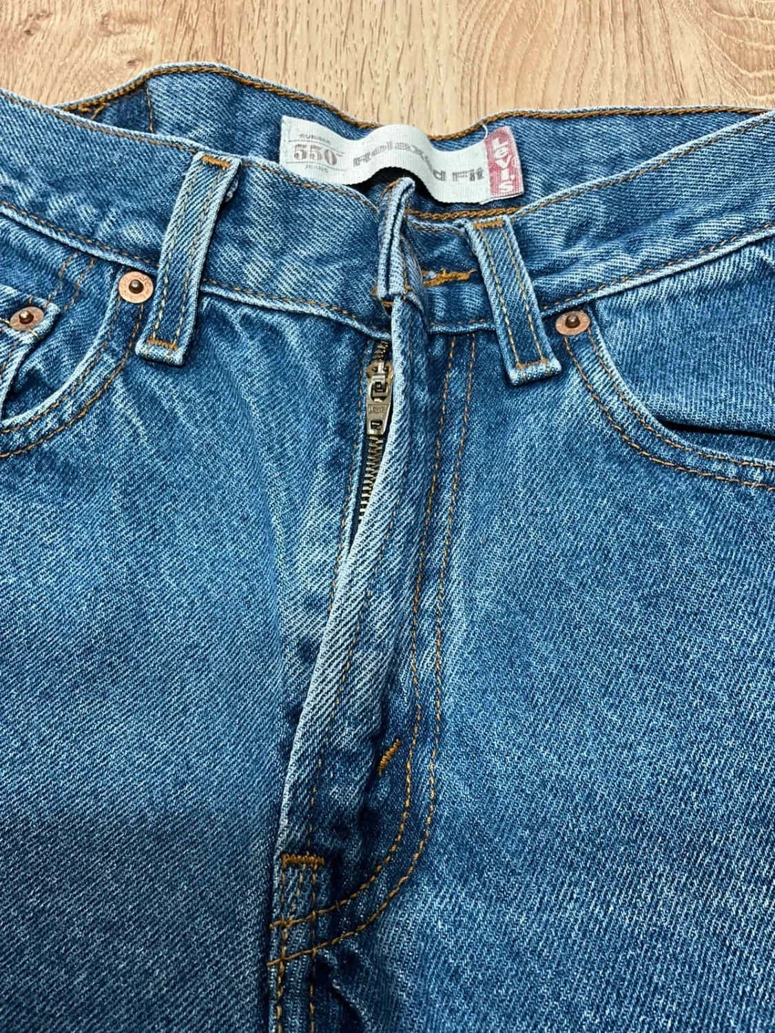 Jean Levi's 550 Relaxed Fit Unisexe W28 L32 Vintage 100% Coton Bleu délavé – photo 8